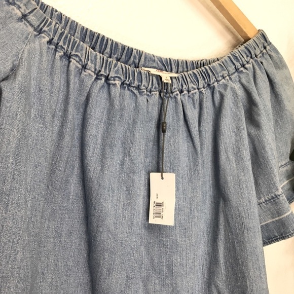NWT Adriano Goldschmied Denim Off Shoulder Top - Picture 2 of 5